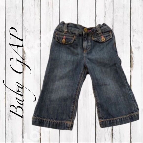 GAP Baby Girls Capri Jeans Flared 2969 Wide Leg Denim Pants Size 12-18 Month - Picture 11 of 12